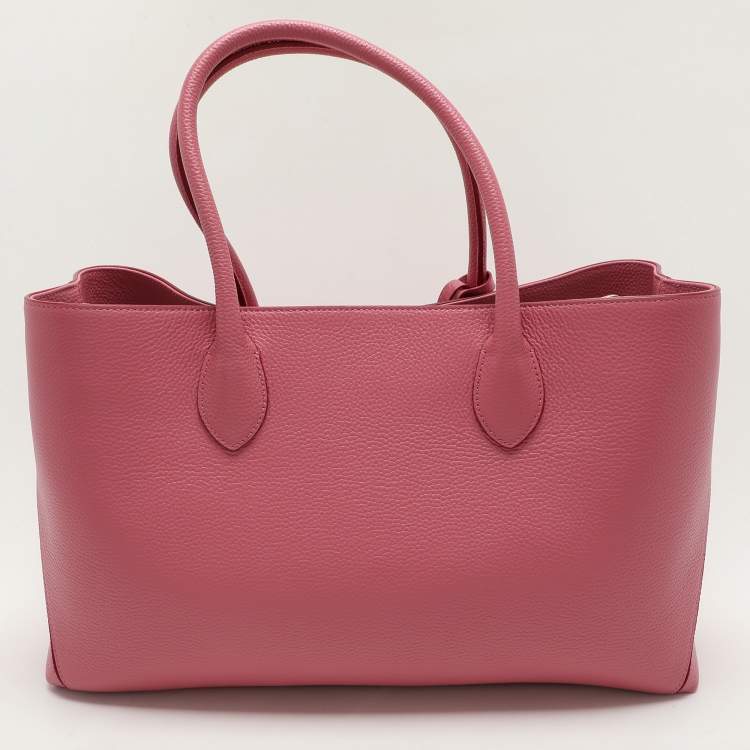 Pre Owned Aspinal Of London Pink Leather London Shopper Tote