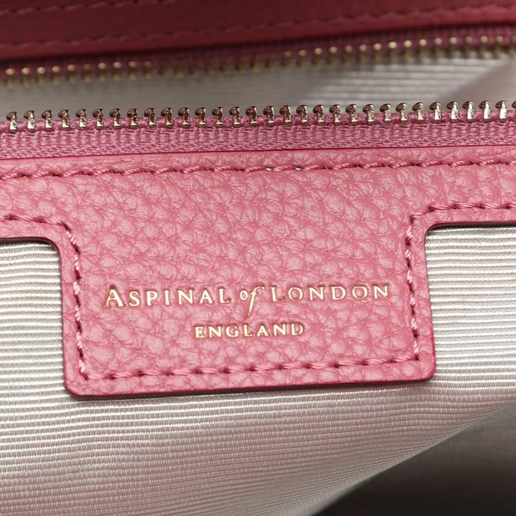 Pre Owned Aspinal Of London Pink Leather London Shopper Tote