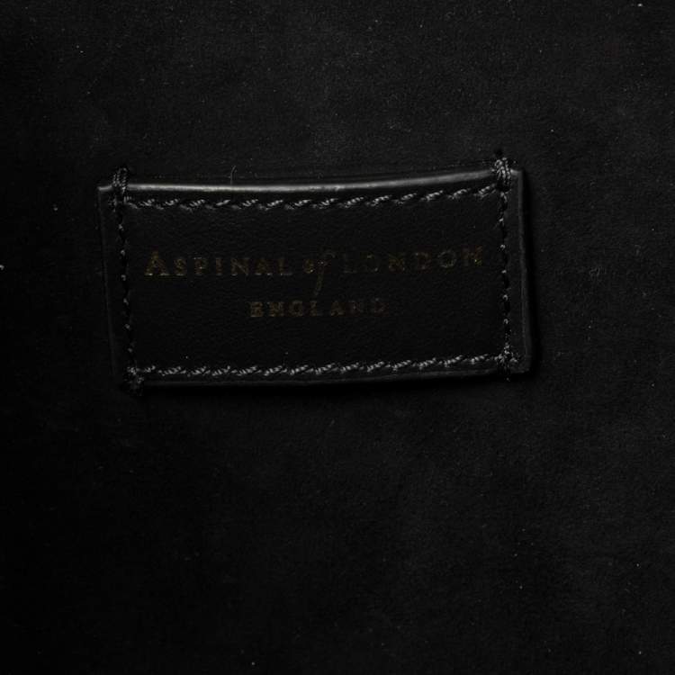 Pre Owned Aspinal of London Black Leather Essential Shopper Tote