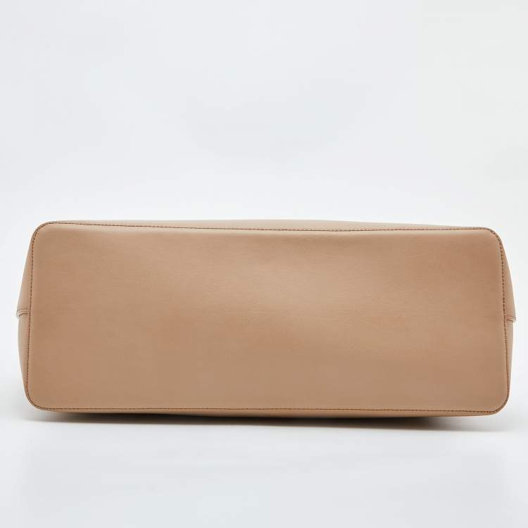 Pre Owned Aspinal Of London Beige Leather Shopper Tote 