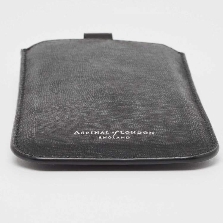 Pre Owned Aspinal Of London Black Leather Phone Case