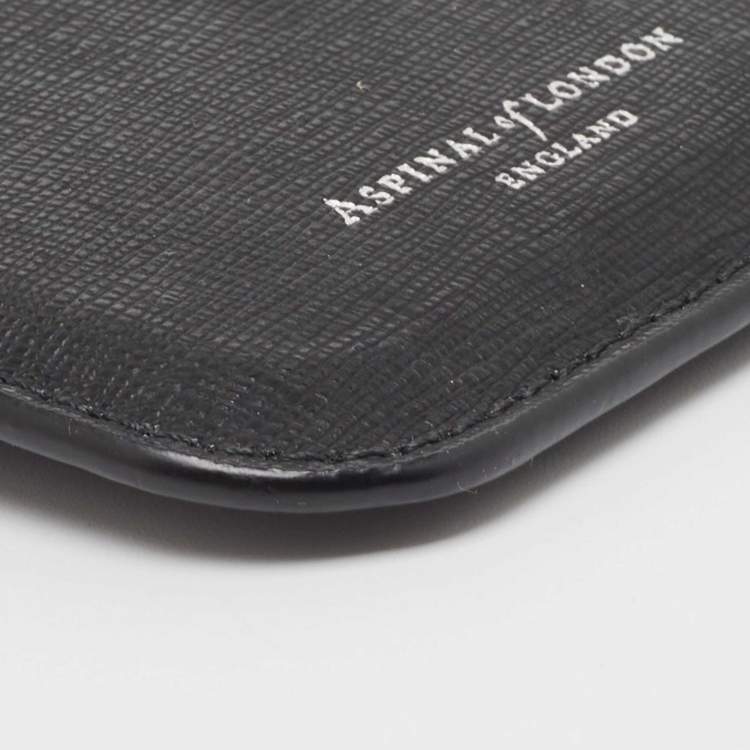 Pre Owned Aspinal Of London Black Leather Phone Case