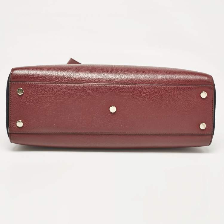 Pre Owned Aspinal Of London Dark Red Leather and Suede Large Ella Hobo
