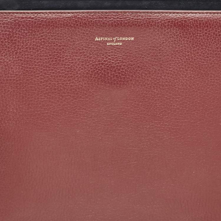 Pre Owned Aspinal Of London Dark Red Leather and Suede Large Ella Hobo