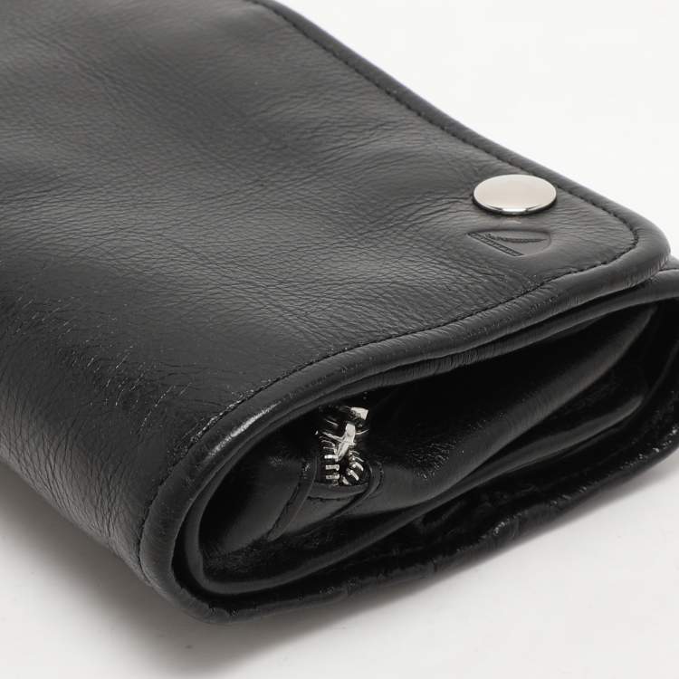 Pre Owned Aspinal Of London Black Leather Travel Organizer Clutch