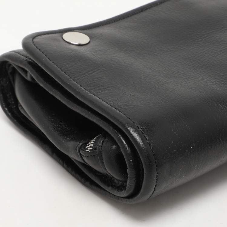 Pre Owned Aspinal Of London Black Leather Travel Organizer Clutch