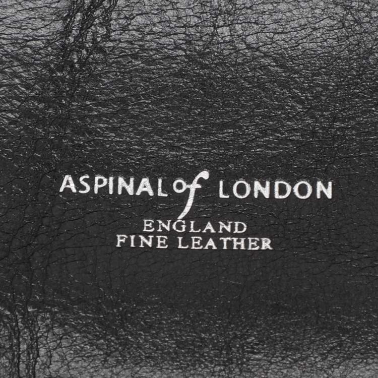 Pre Owned Aspinal Of London Black Leather Travel Organizer Clutch