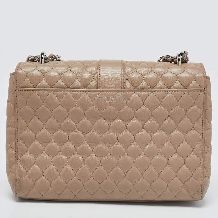Pre Owned Aspinal Of London Beige Quilted Leather Lottie Shoulder Bag