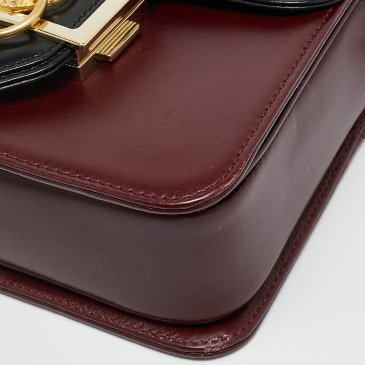 مملوكة مسبقًا Aspinal Of London Lion Lansdowne Small Black/Burgundy Leather Top Handle Bag