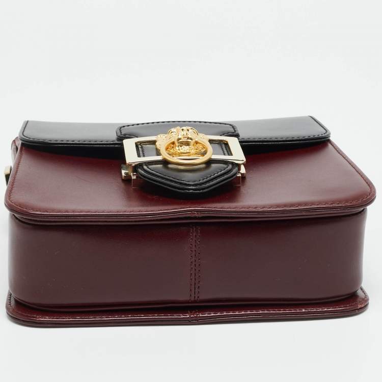 مملوكة مسبقًا Aspinal Of London Lion Lansdowne Small Black/Burgundy Leather Top Handle Bag