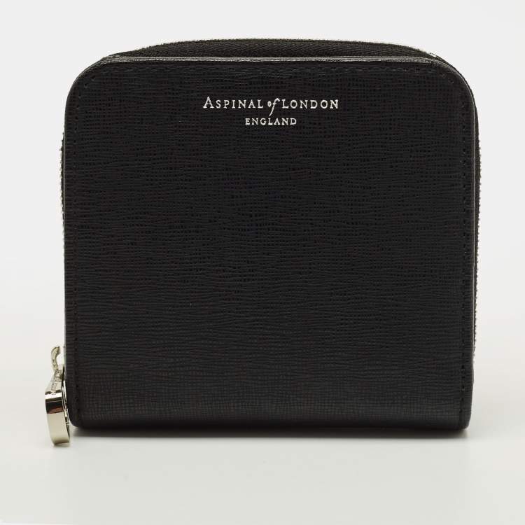 Pre Owned Aspinal of London Black Leather Compact Wallet