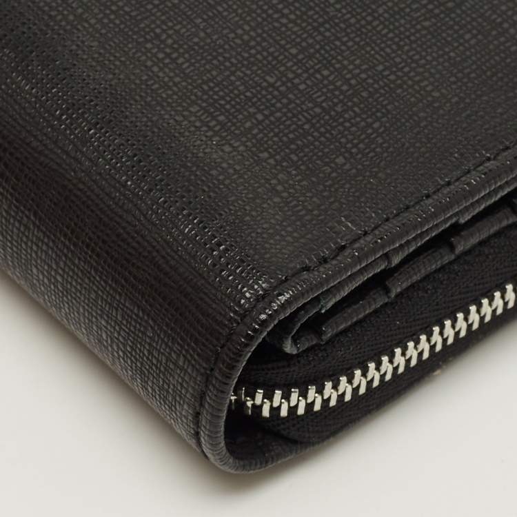 Pre Owned Aspinal of London Black Leather Compact Wallet