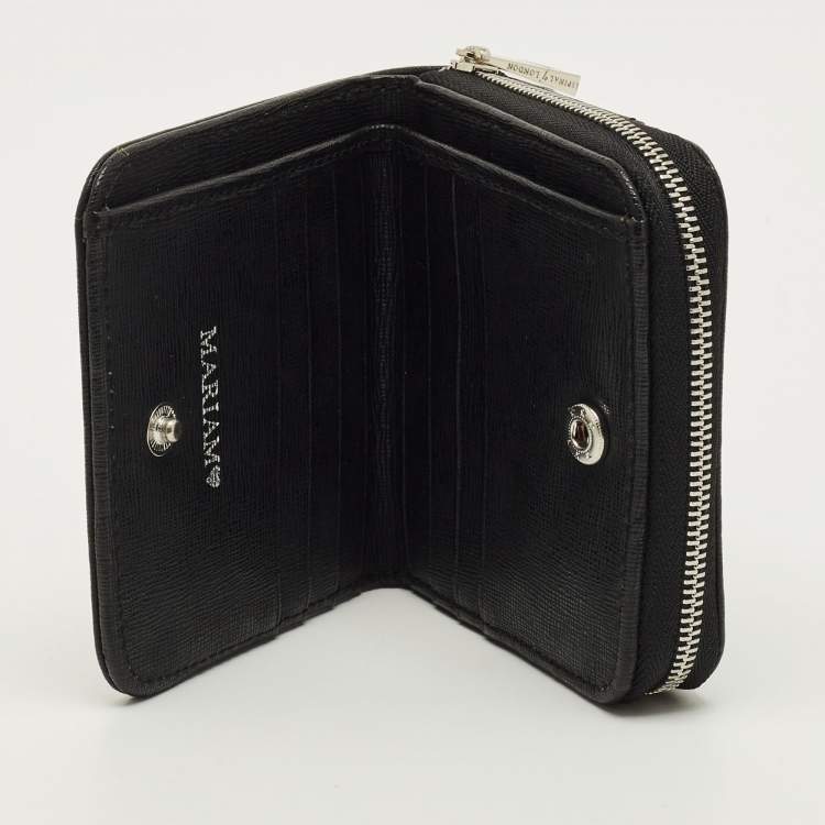 Pre Owned Aspinal of London Black Leather Compact Wallet