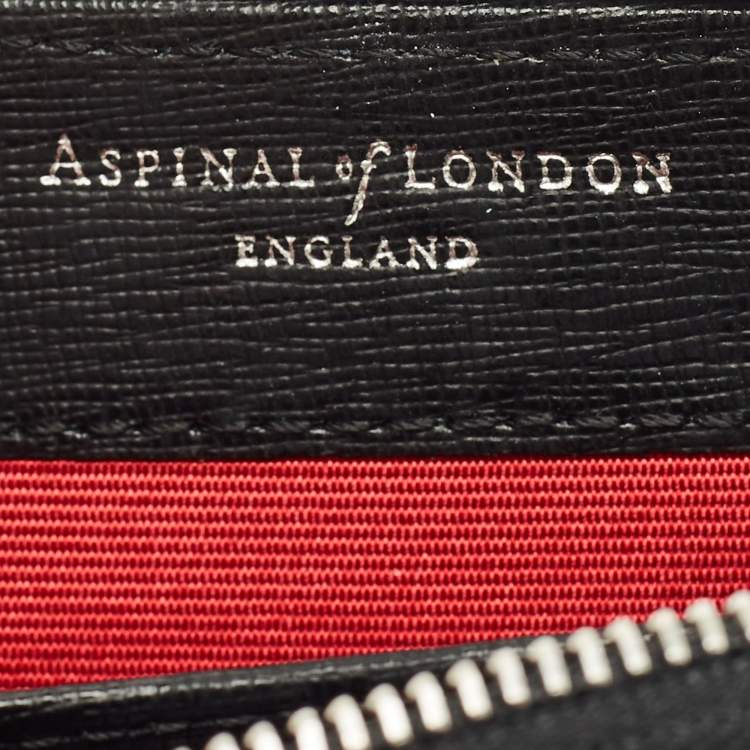 Pre Owned Aspinal of London Black Leather Compact Wallet