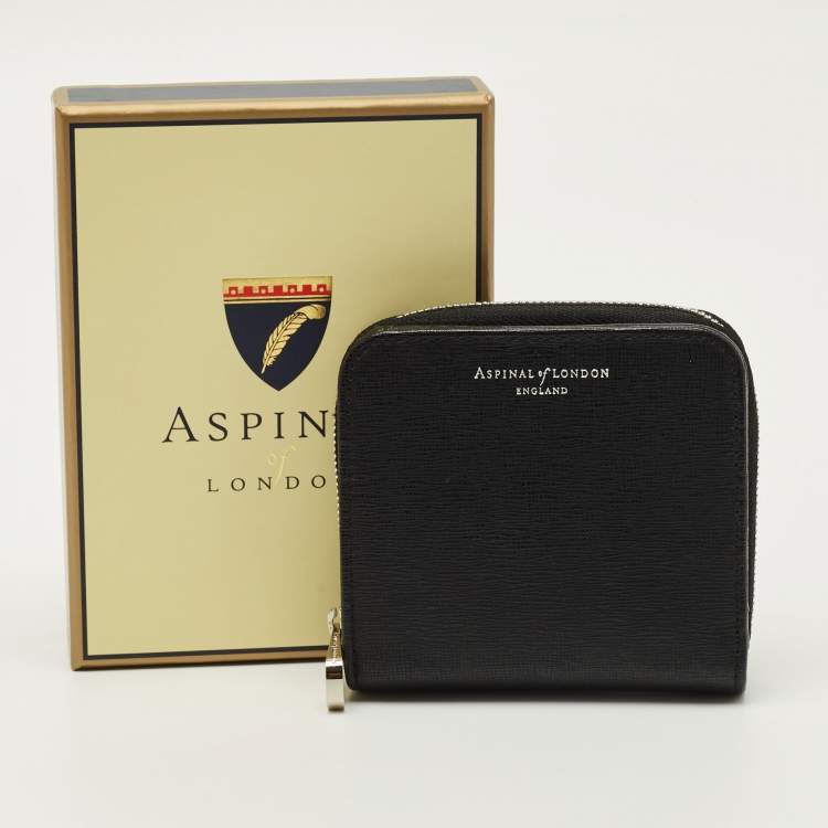 Pre Owned Aspinal of London Black Leather Compact Wallet