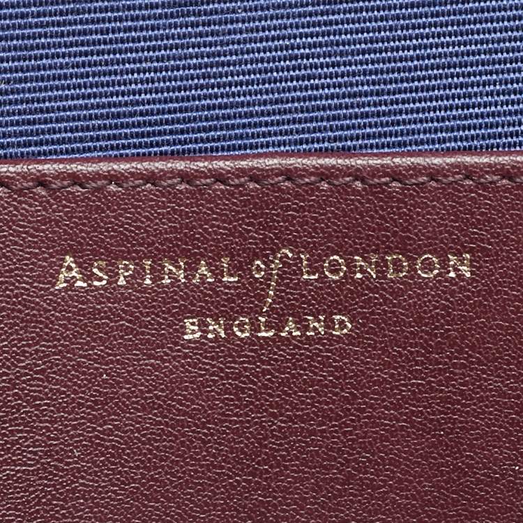 Pre Owned Aspinal Of London Burgundy Leather Zip Continental Wallet