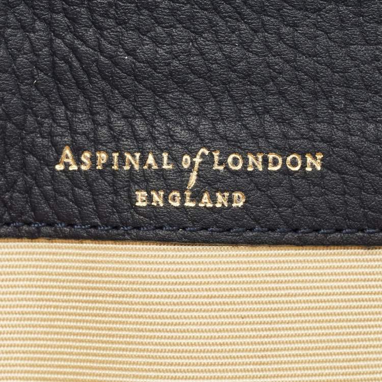 Pre Owned Aspinal Of London Essential Navy Blue Leather Continental Wallet