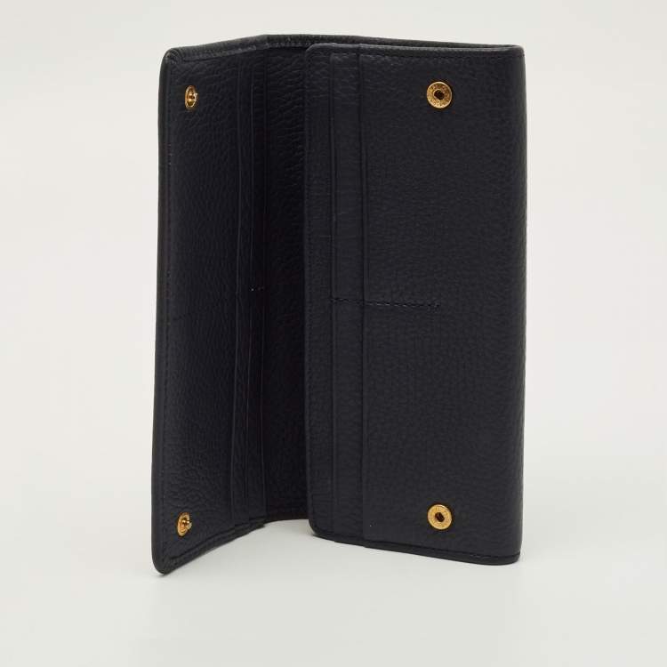 Pre Owned Aspinal Of London Essential Navy Blue Leather Continental Wallet