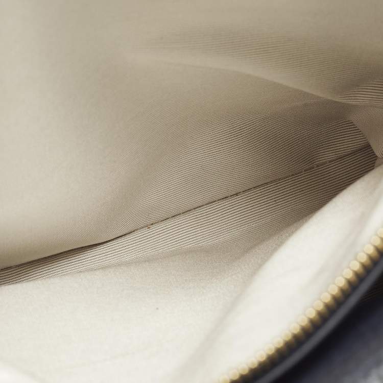 Pre Owned Aspinal Of London Midi Madison Navy Blue Leather Tote