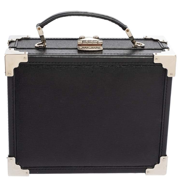 Aspinal Of London Black Leather Trunk, Leather Trunk Handles Uk