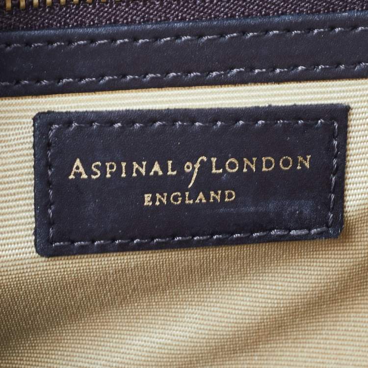 Pre Owned Aspinal of London Brown Leather and Python Effect Trunk Top Handle Bag