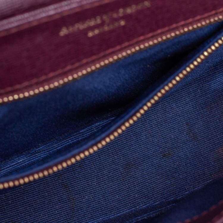 Pre Owned Aspinal Of London Burgundy Leather Letterbox Saddle Top Handle Bag