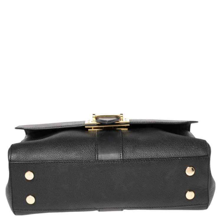 Pre Owned Aspinal Of London Black Leather Lottie Shoulder Bag