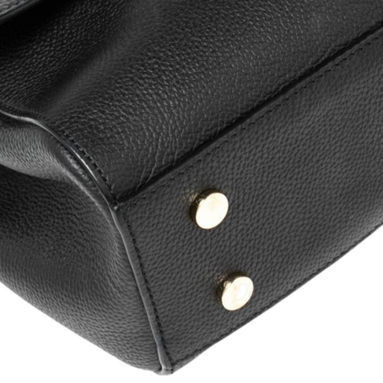 Pre Owned Aspinal Of London Black Leather Lottie Shoulder Bag