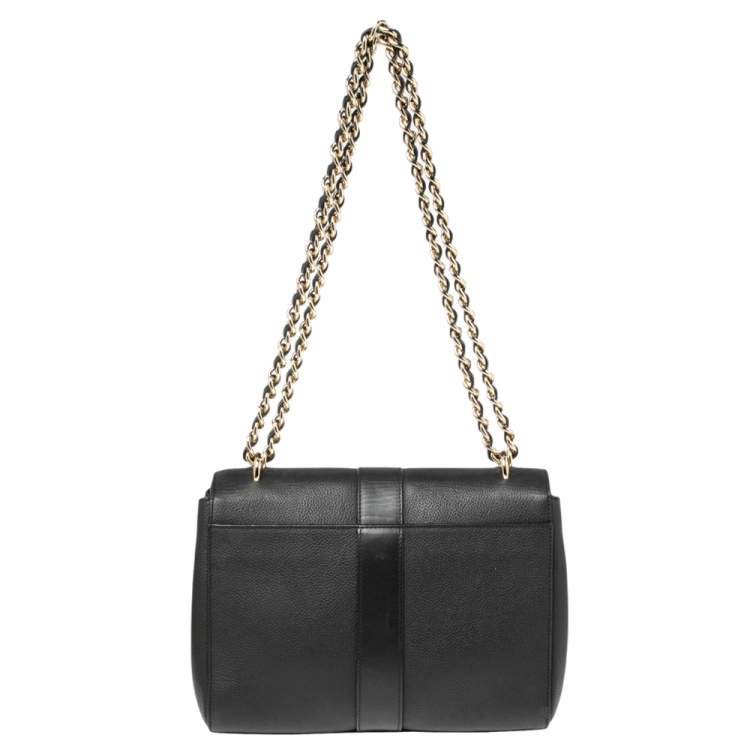 Pre Owned Aspinal Of London Black Leather Lottie Shoulder Bag