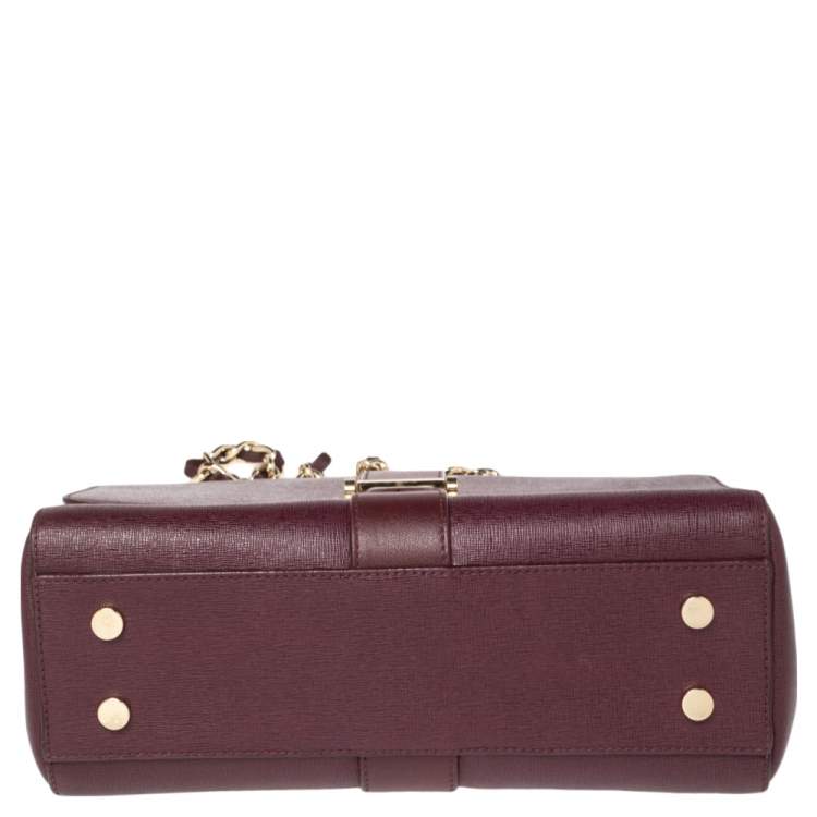 Pre Owned Aspinal Of London Burgundy Leather Lottie Shoulder Bag