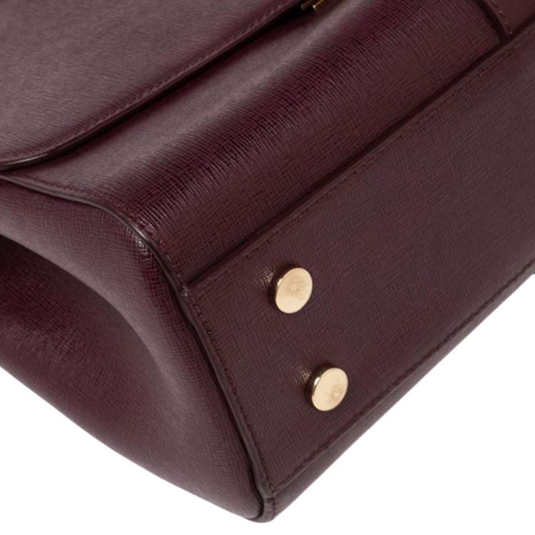 Pre Owned Aspinal Of London Burgundy Leather Lottie Shoulder Bag