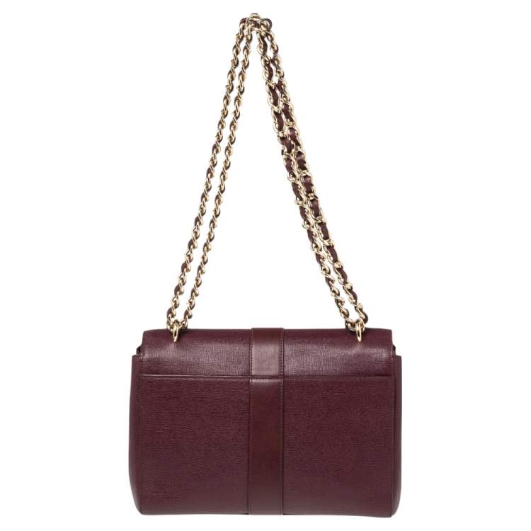 Pre Owned Aspinal Of London Burgundy Leather Lottie Shoulder Bag