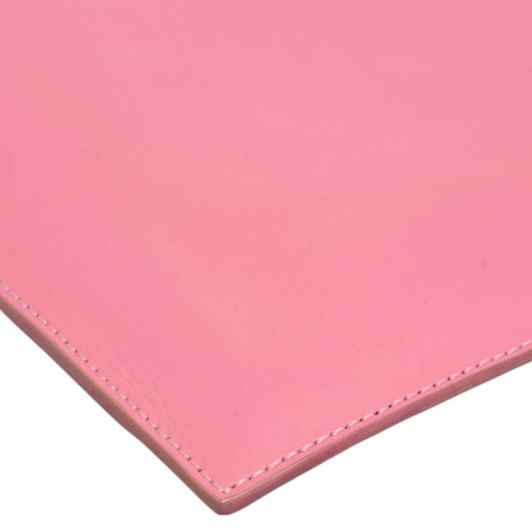 Pre Owned Aspinal Of London Pink Leather Chain Clutch