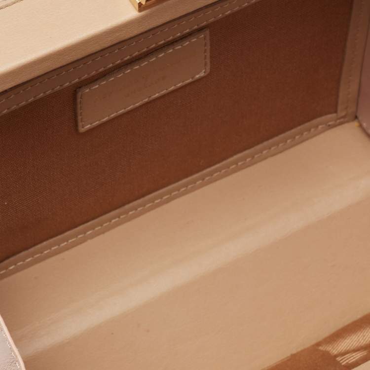 Pre Owned Aspinal of London Beige Leather Mini Trunk Top Handle Bag