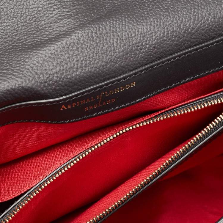 Pre Owned Aspinal Of London Black Leather Lottie Shoulder Bag