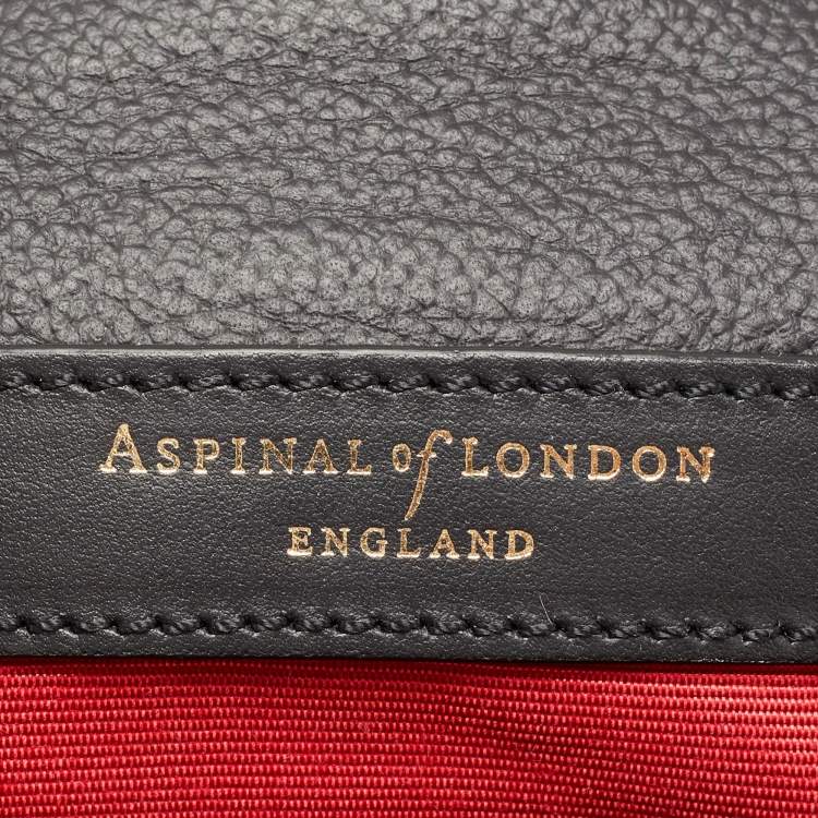 Pre Owned Aspinal Of London Black Leather Lottie Shoulder Bag