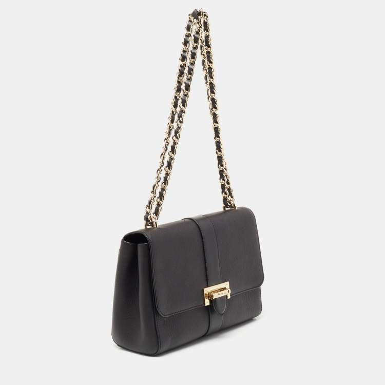 Pre Owned Aspinal Of London Black Leather Lottie Shoulder Bag