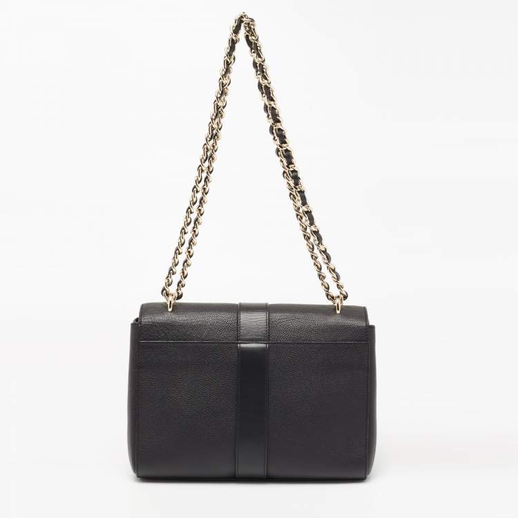 Pre Owned Aspinal Of London Black Leather Lottie Shoulder Bag
