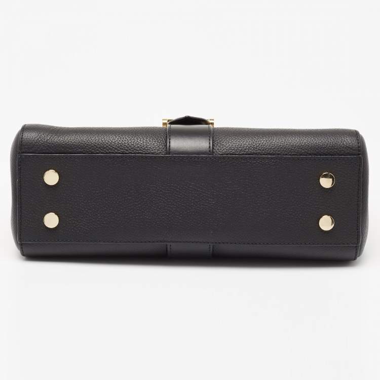 Pre Owned Aspinal Of London Black Leather Lottie Shoulder Bag