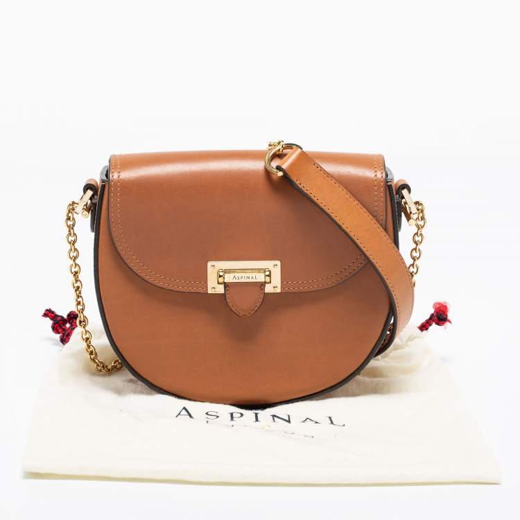 Pre Owned Aspinal Of London Tan Leather Portobello Shoulder Bag