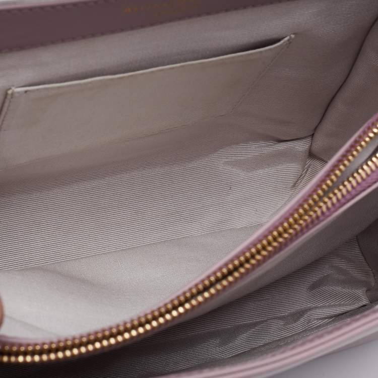 Pre Owned Aspinal Of London Purple Croc Embossed Leather Mayfair Top Handle Bag