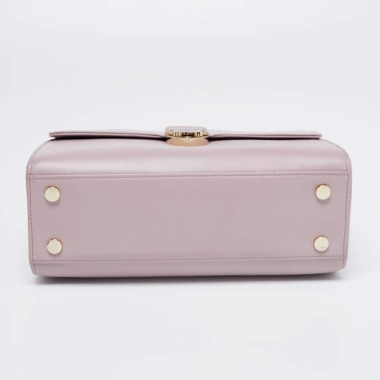 Pre Owned Aspinal Of London Purple Croc Embossed Leather Mayfair Top Handle Bag