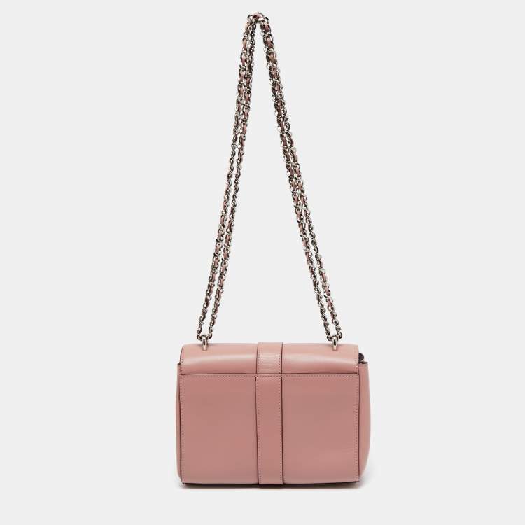 Pre Owned Aspinal Of London Pink Leather Lottie Shoulder Bag