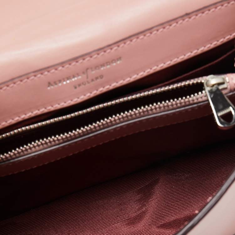 Pre Owned Aspinal Of London Pink Leather Lottie Shoulder Bag