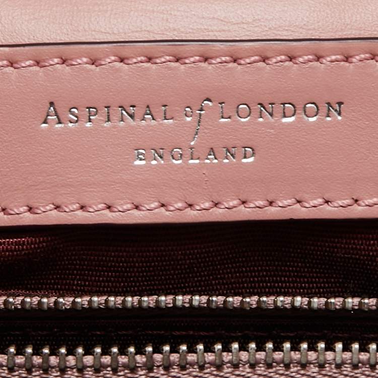 Pre Owned Aspinal Of London Pink Leather Lottie Shoulder Bag