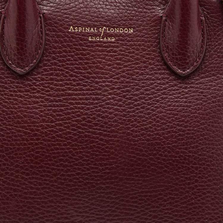 Pre Owned Aspinal Of London Burgundy Leather Holly Top Handle Bag