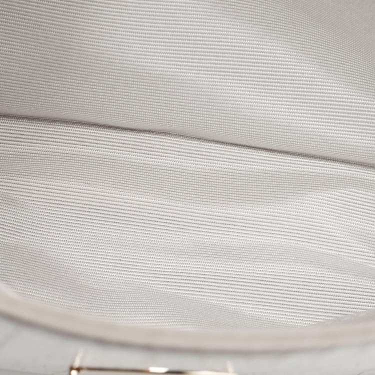 Pre Owned Aspinal Of London Grey Croc Embossed Leather Mayfair Top Handle Bag
