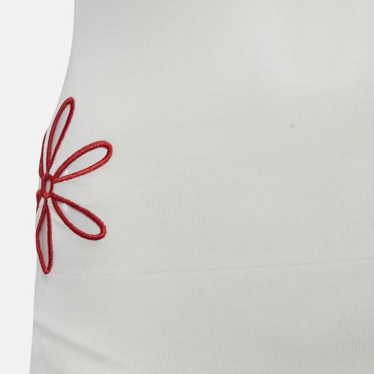 Pre Owned Asta Resort Off White Stretch Crepe Stella Maxi Dress S