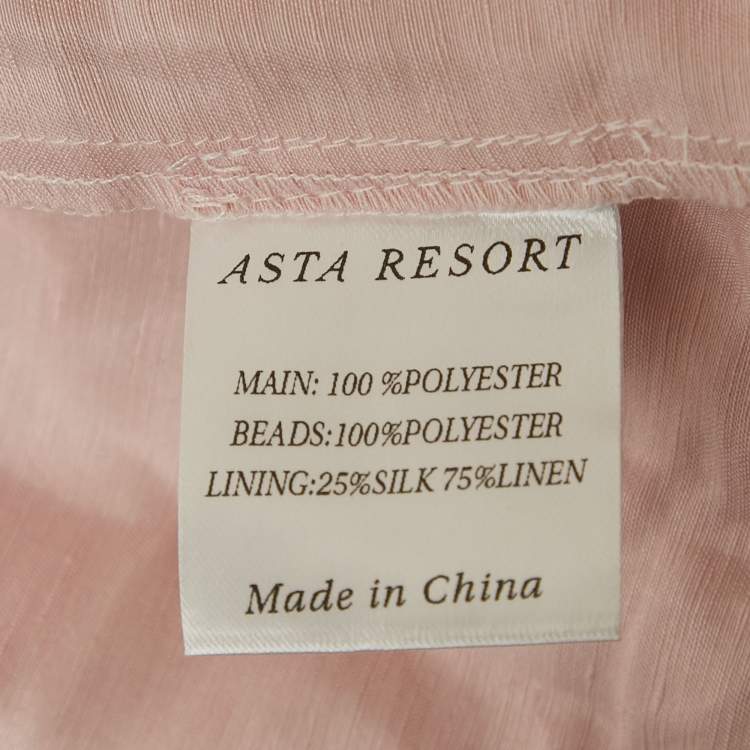 Pre Owned Asta Resort Pink Embellished Mesh Yasmin Mini Skirt M