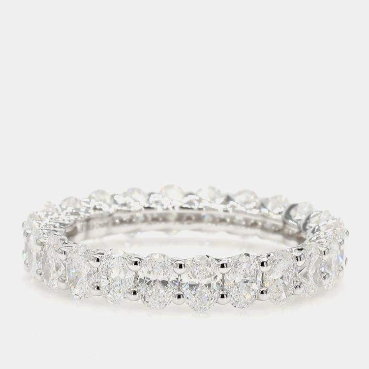 Pre Owned 3.00 cts Round Lab Grown Diamond 14k White Gold Eternity Band US 7